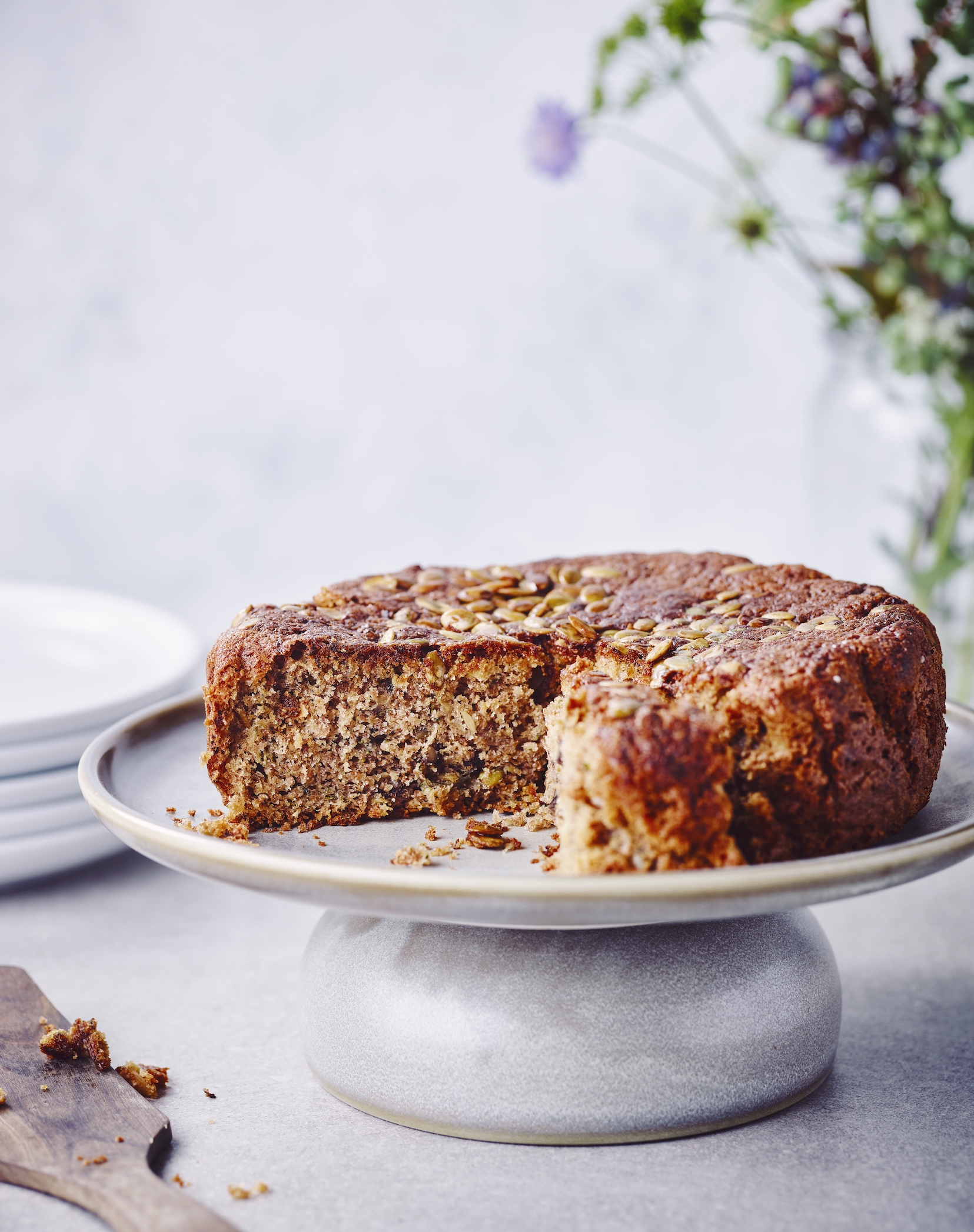 Walnoot-courgettecake