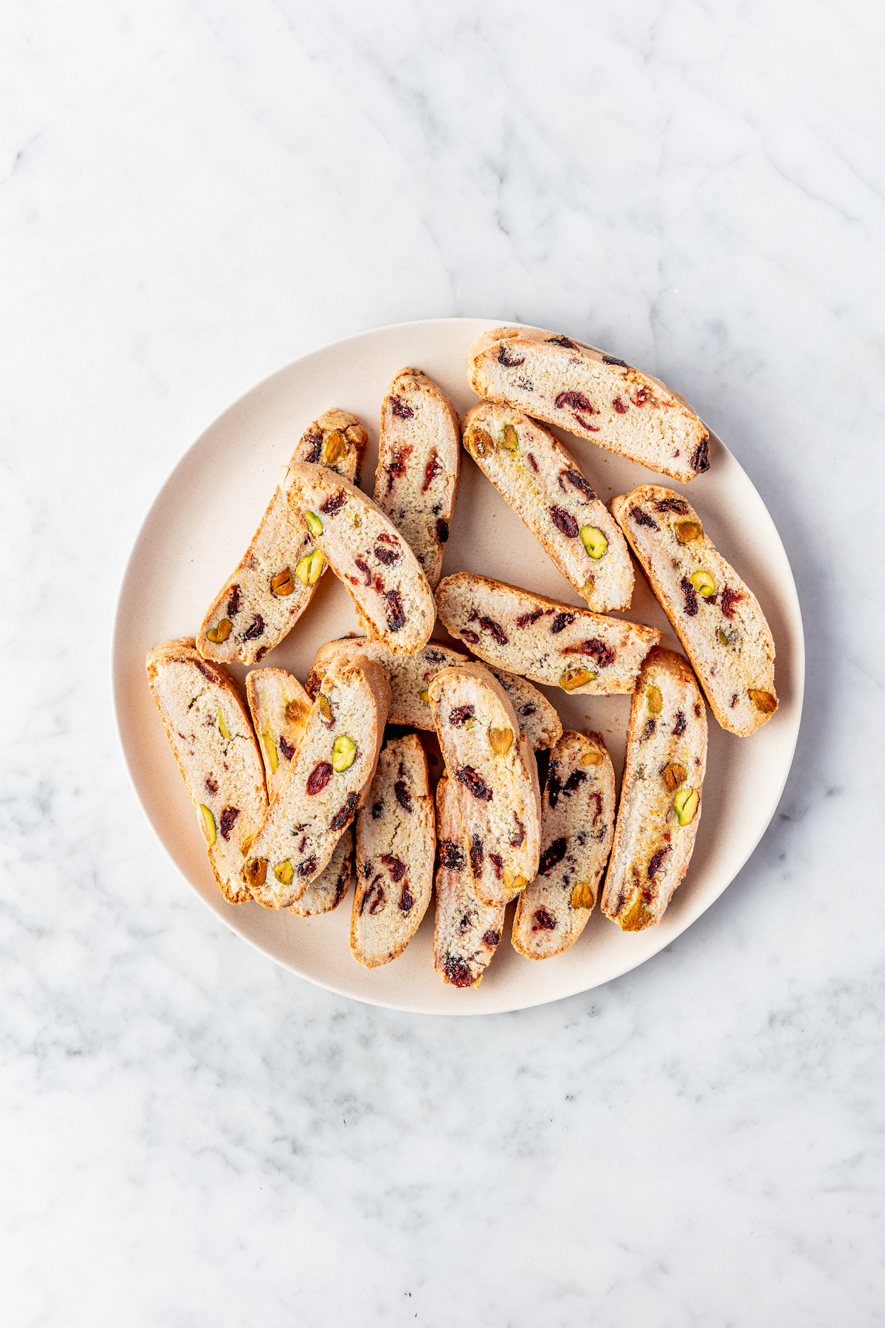 Biscotti met pistache en cranberries