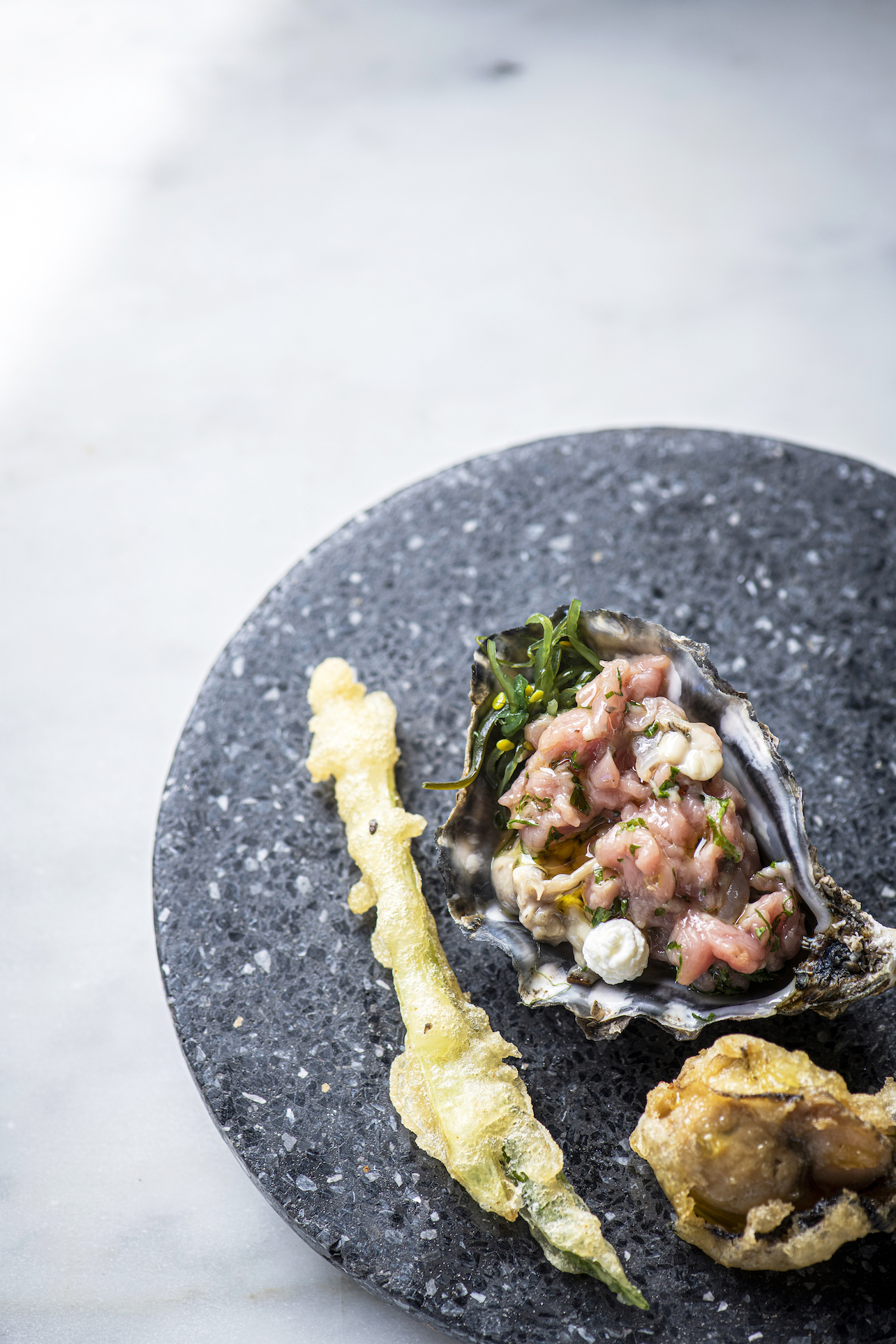 Kalfstartaar met oesters