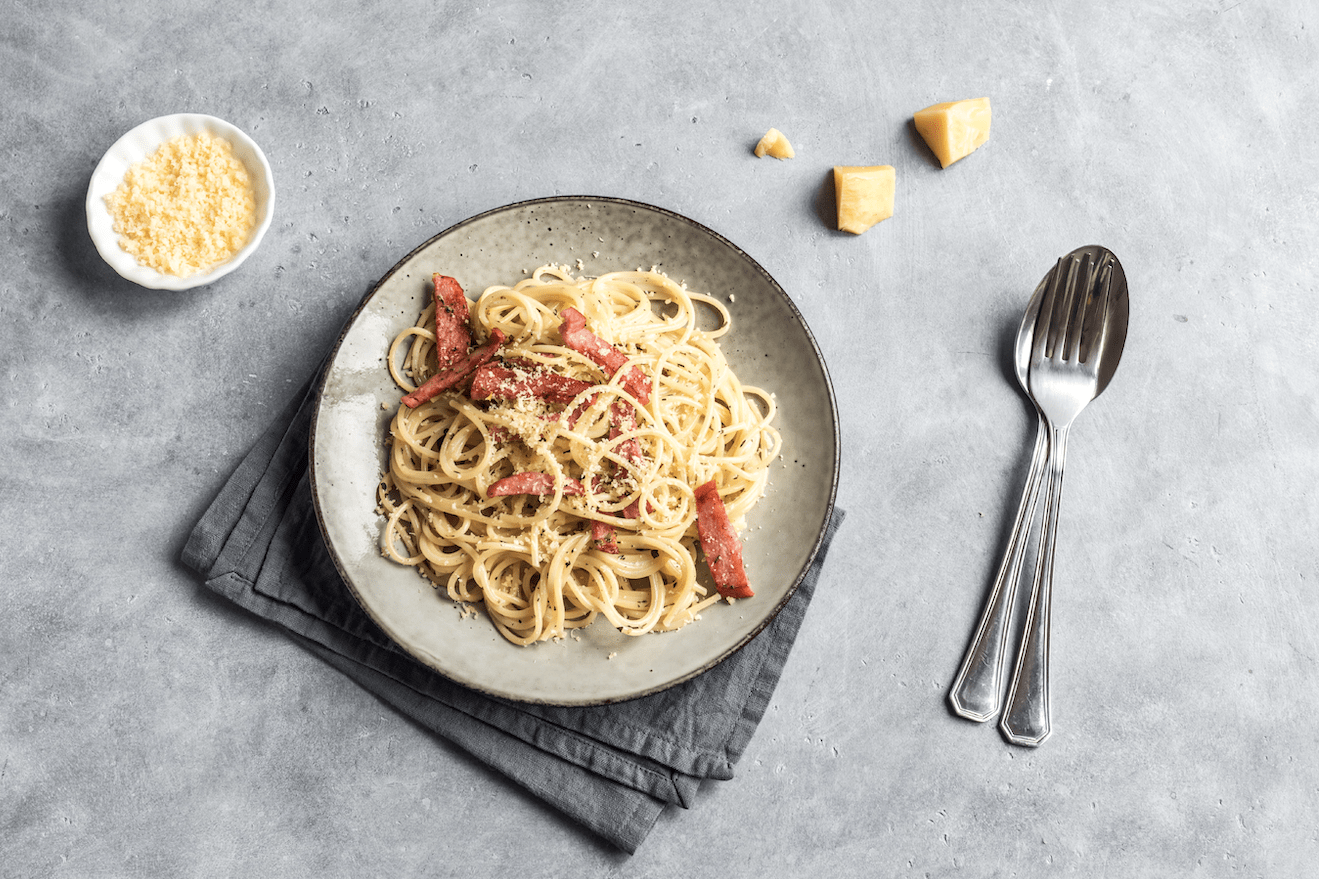 Leftover ham spaghetti carbonara