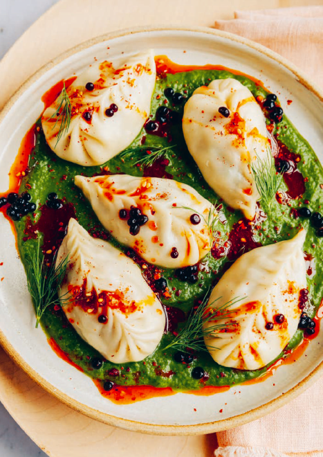 Dumplings met lamsgehakt en venkelzaad & groene saus