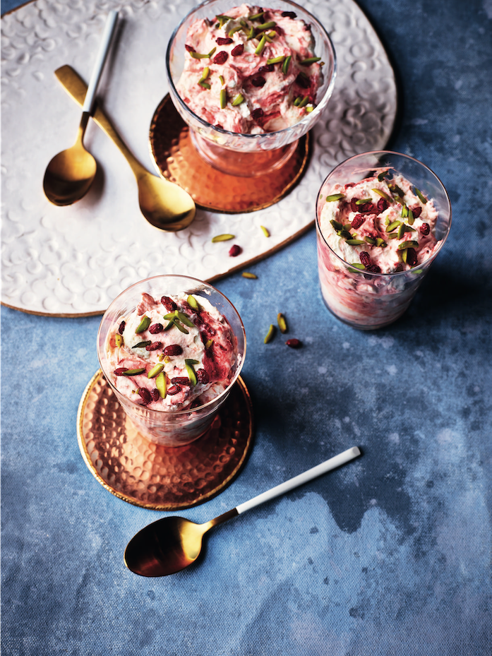 Roomdessert met berberissen