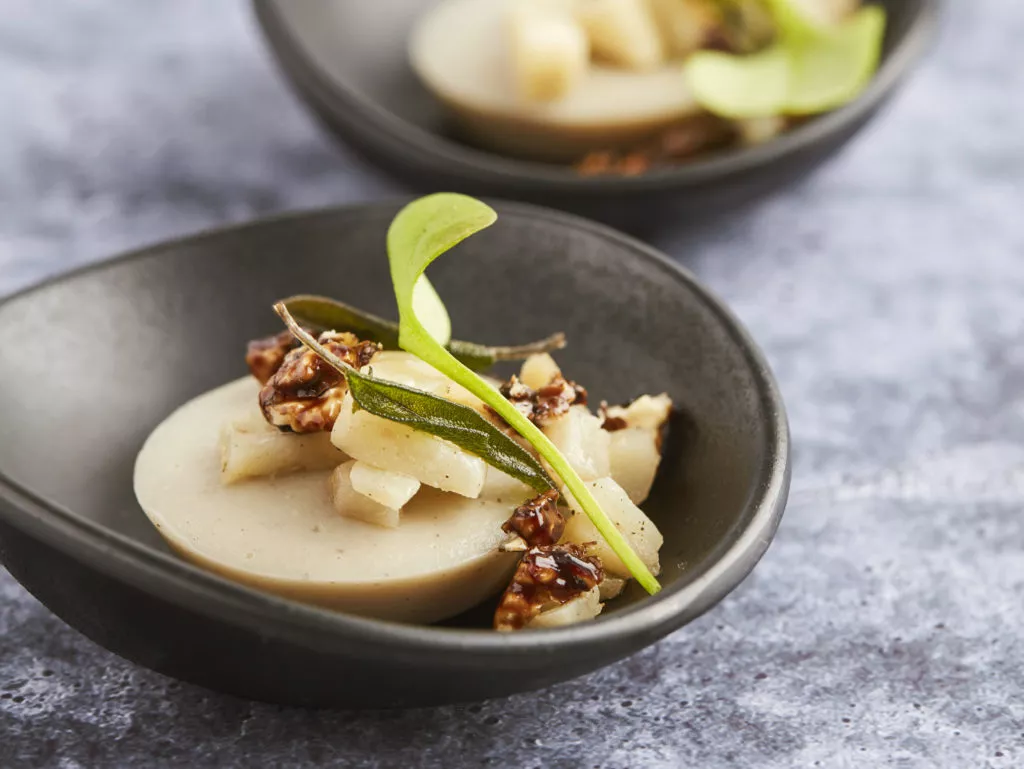Panna cotta van aardpeer