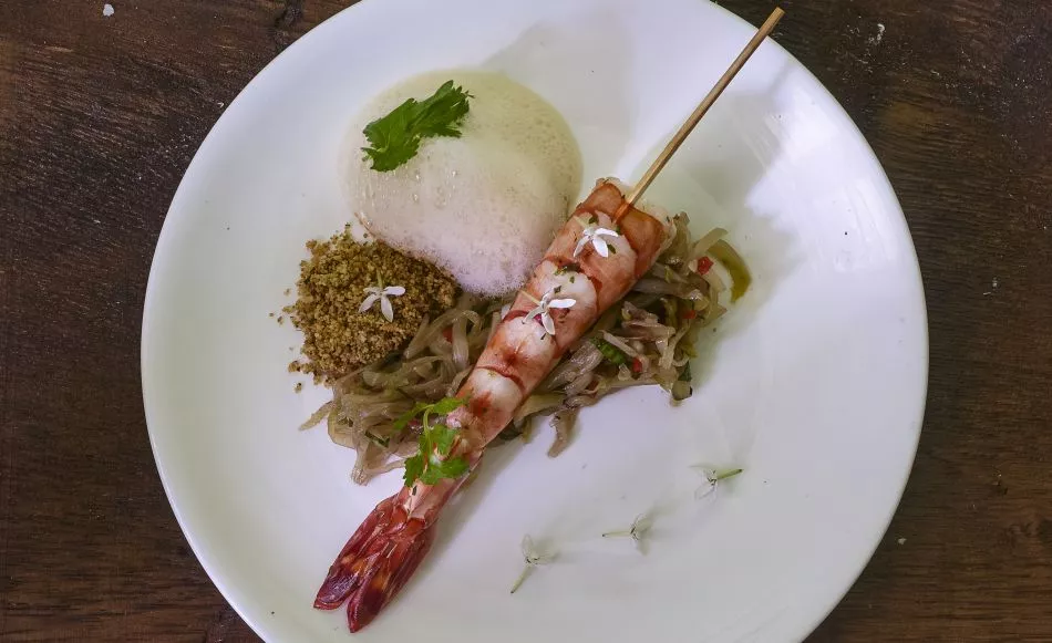 Zoetwatergarnaal met Gueuze en Thaise aroma's