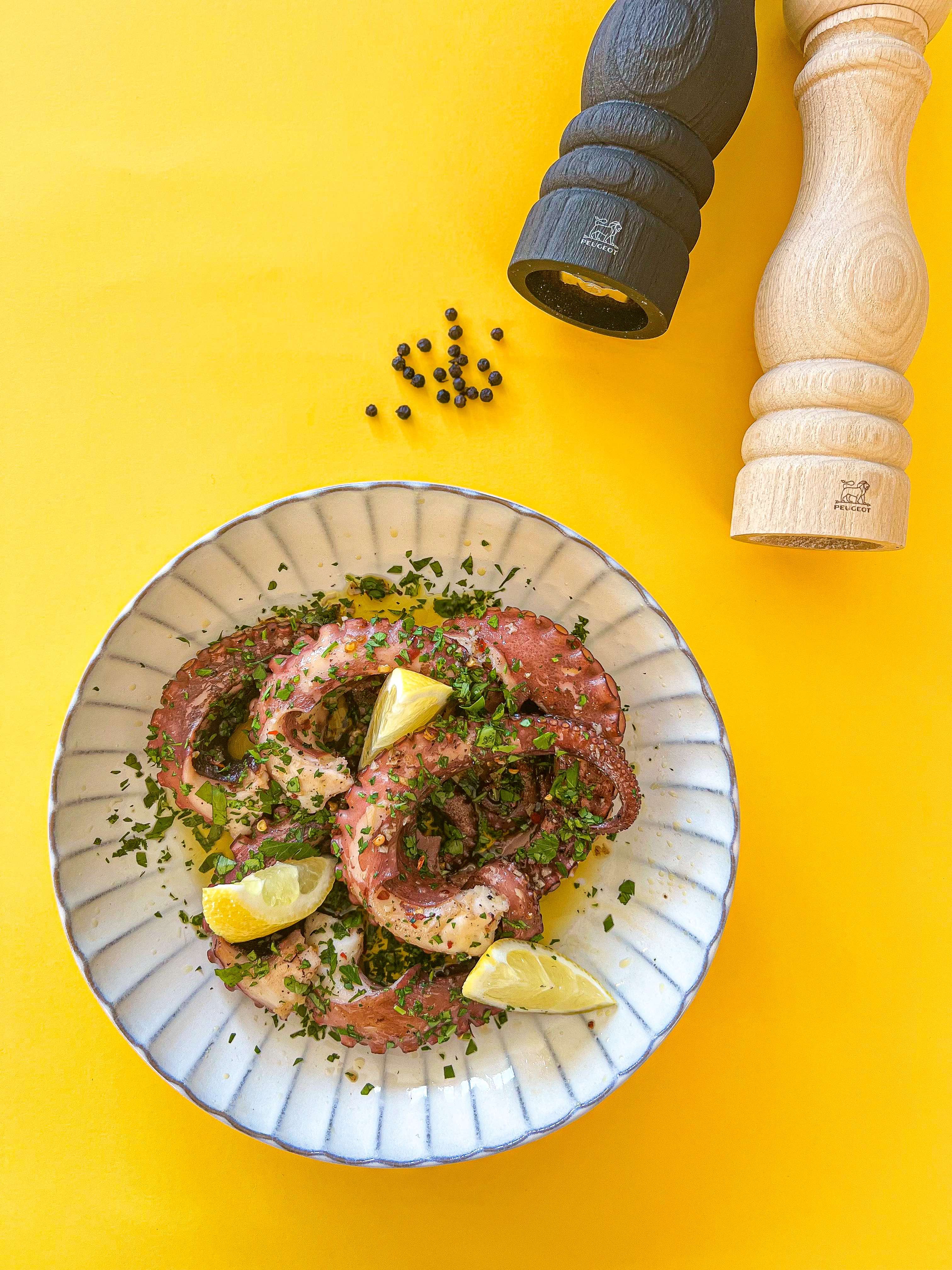 Octopustentakels aglio e olio