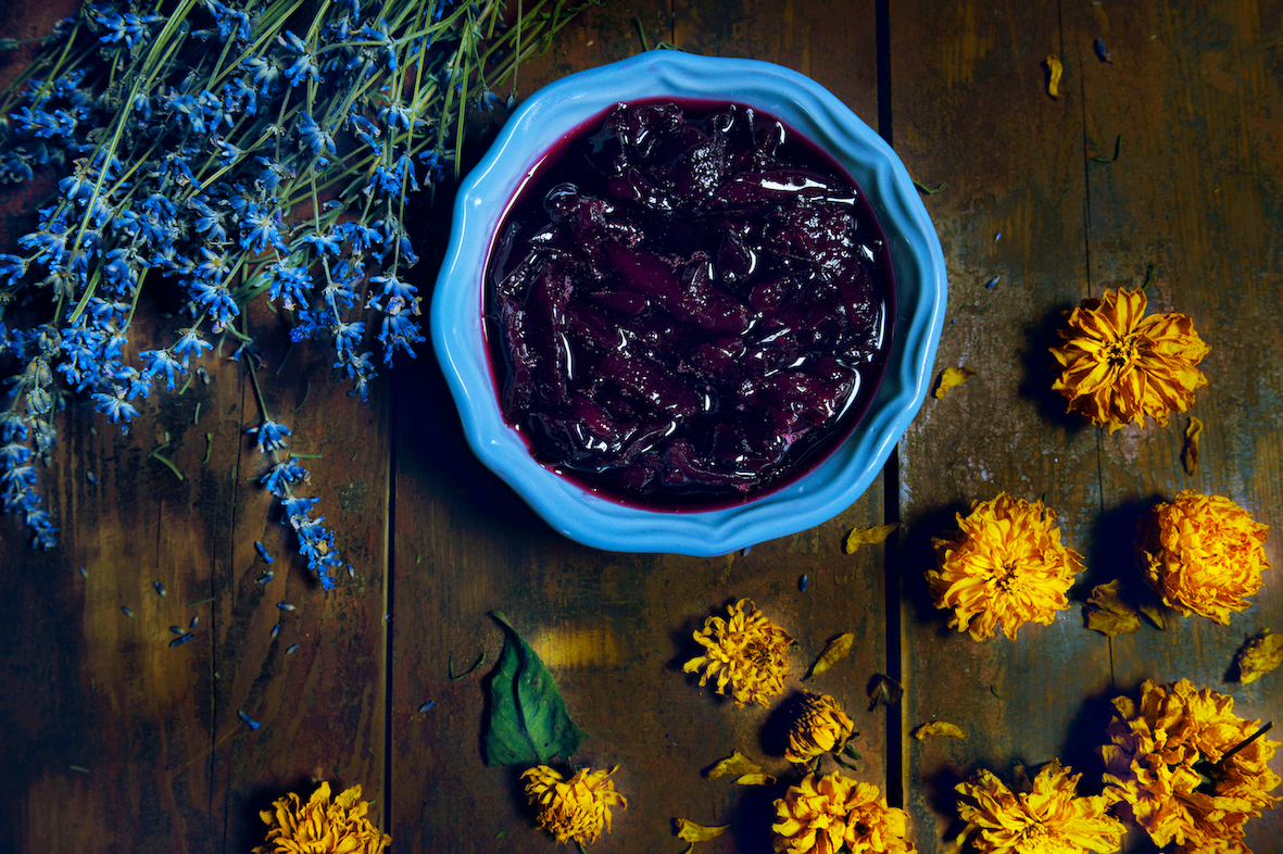 Pruimenconfituur met lavendel