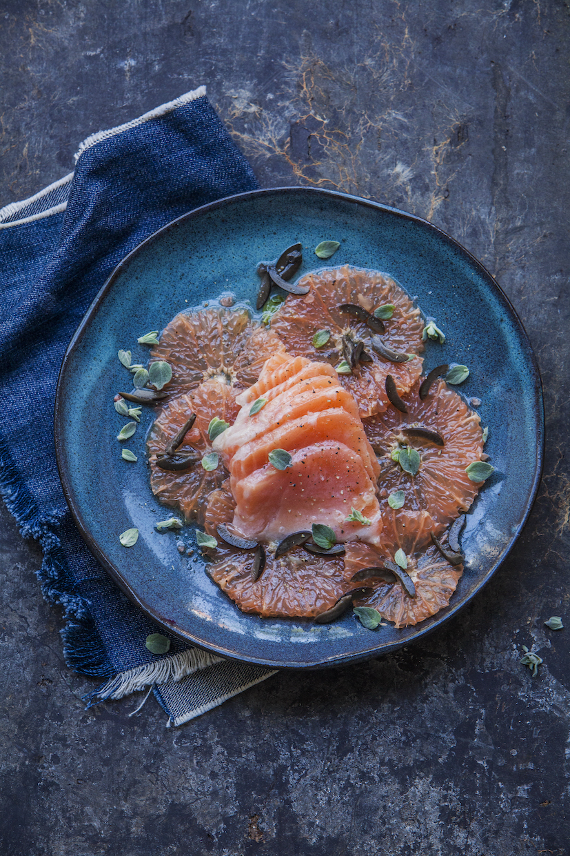 Sashimi van zalm & grapefruit