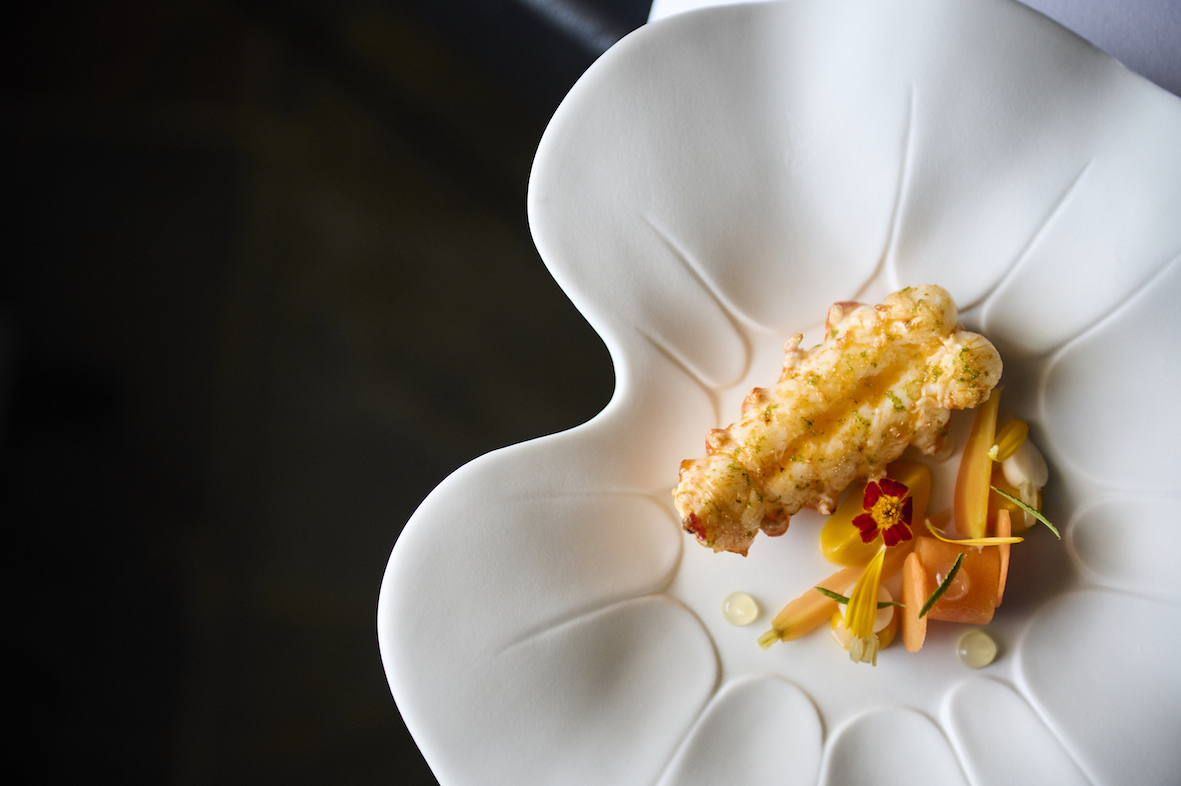 Langoustine, wortel & jus van schaaldieren