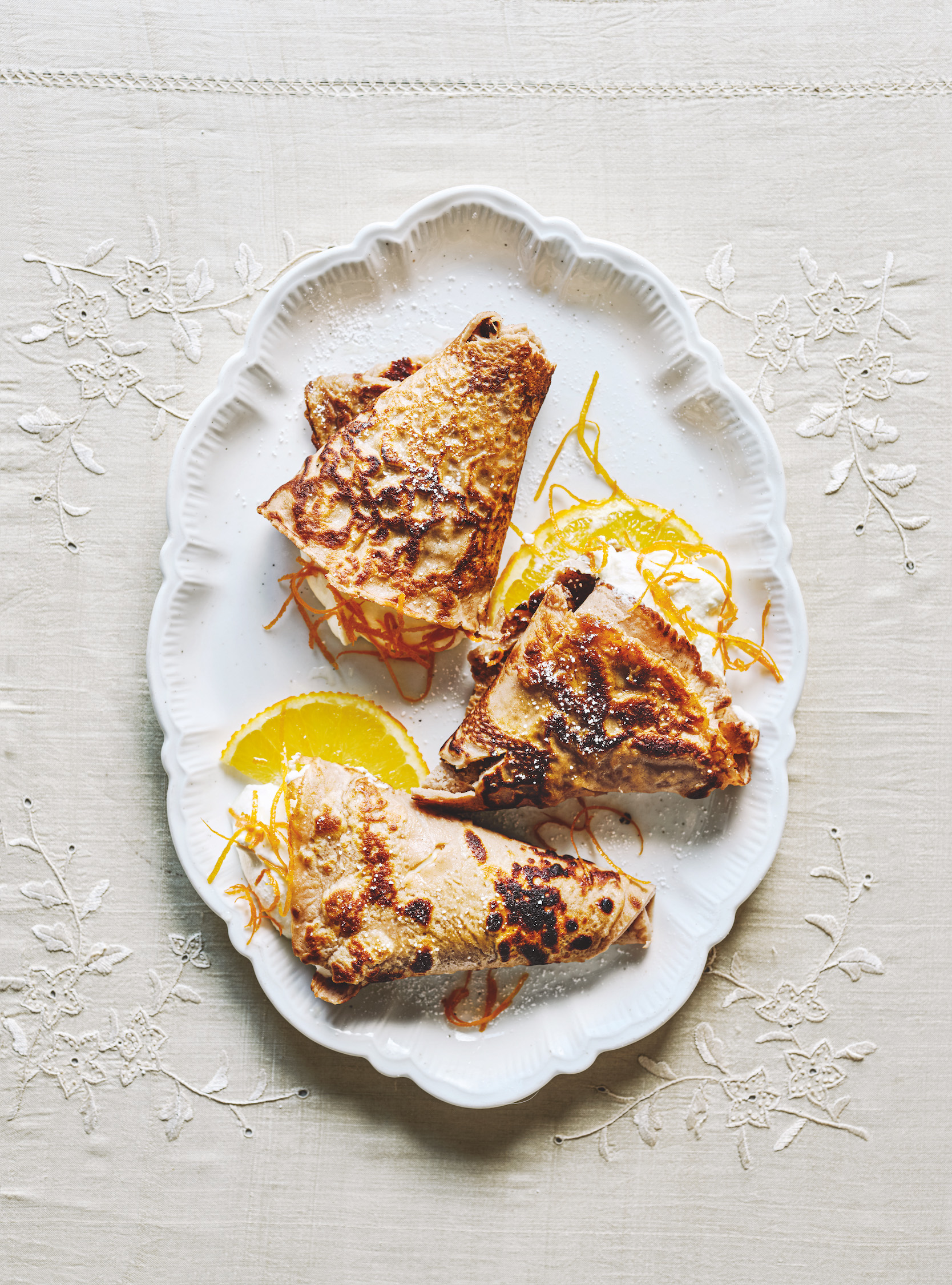 Kastanjecrêpes met ricotta