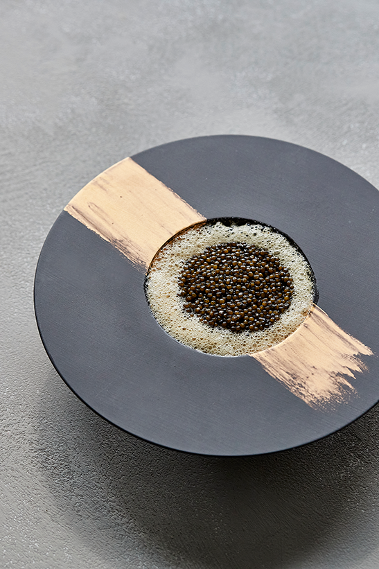 Pomme moscovite met krokantje van Beemster & beurre blanc