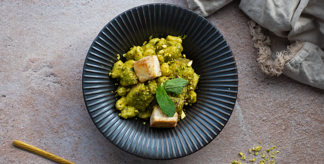 Gnocchetti sardi met pistachepesto & tonijn