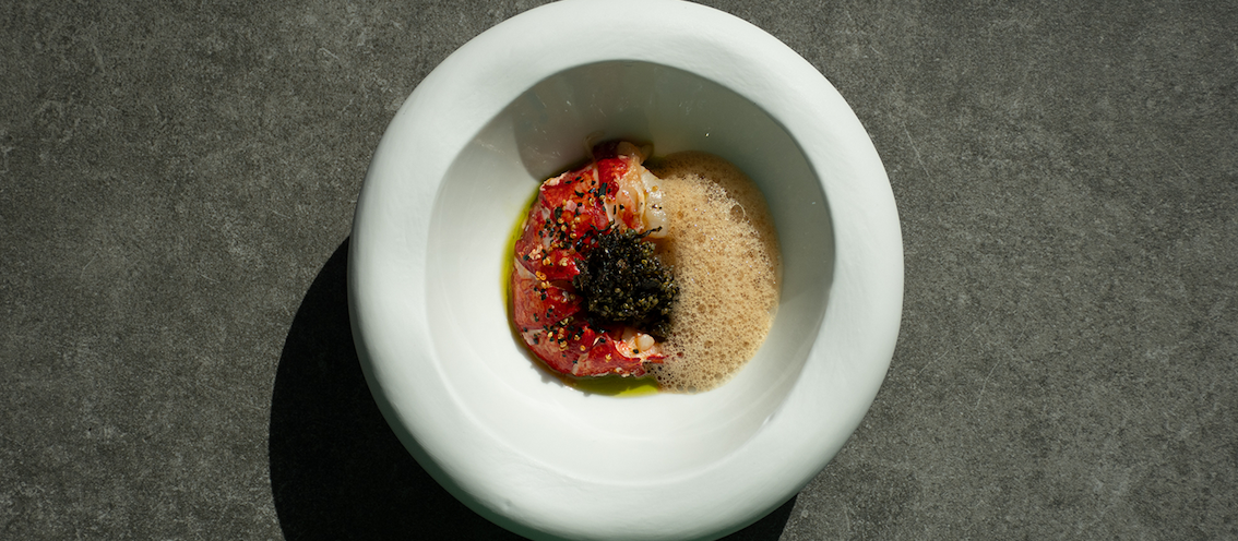 Oosterscheldekreeft met kombu & tonburi