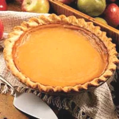 Pompoentaart met appelboter
