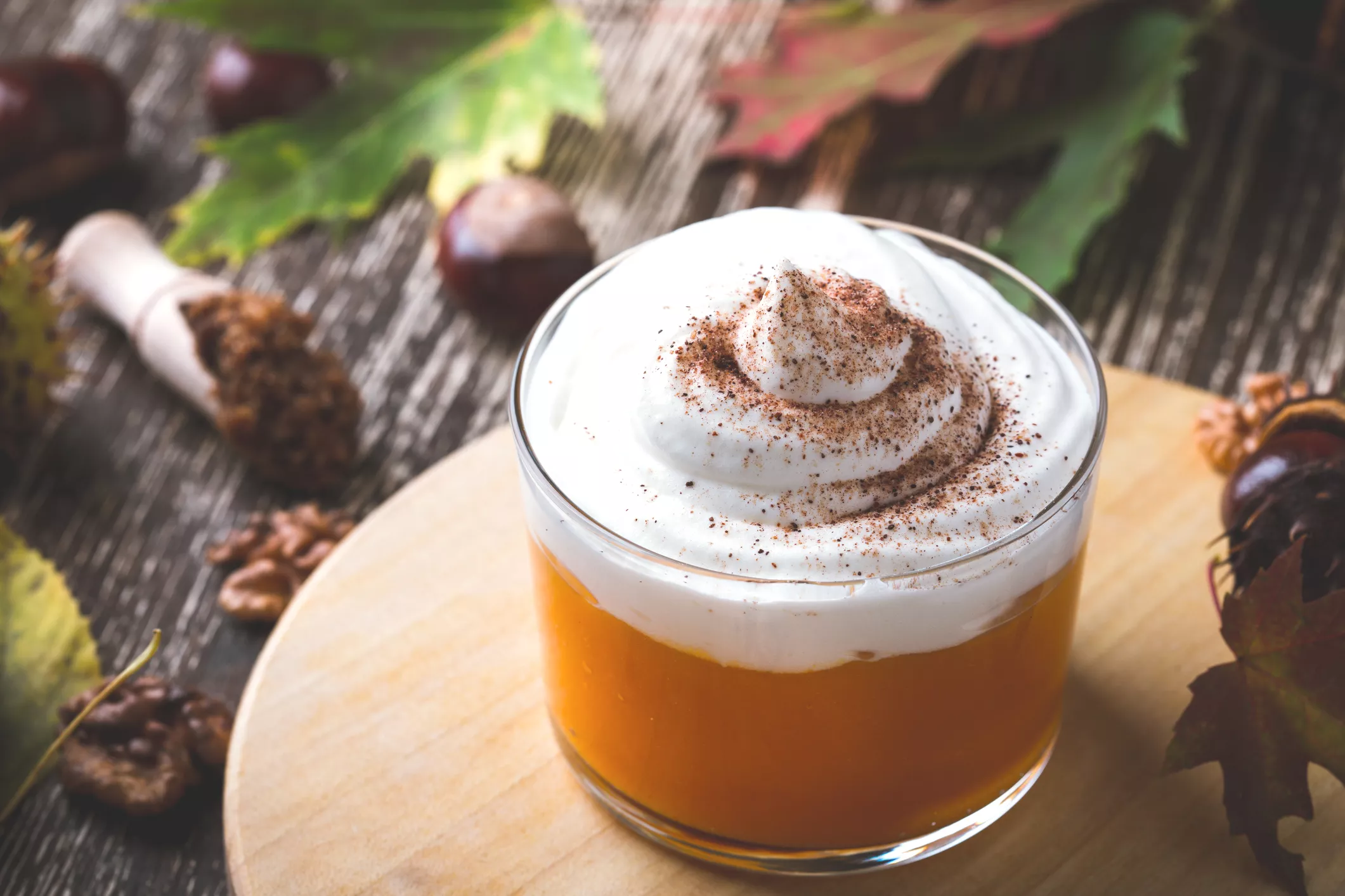 Zoete pompoenmousse met marshamallows