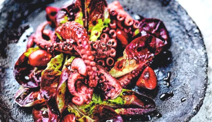 Octopus met kersen