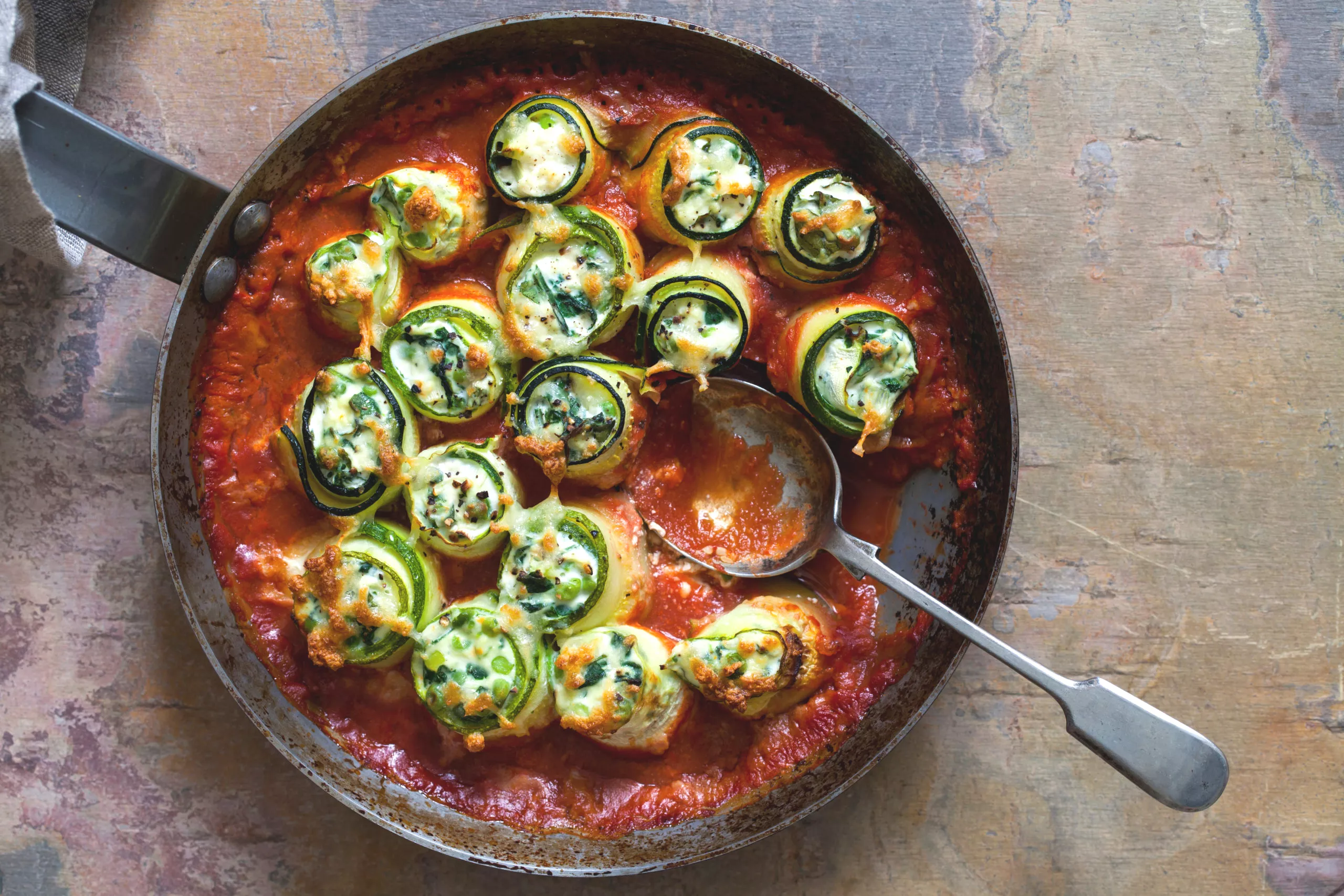 Cannelloni met courgette, ricotta en spinazie