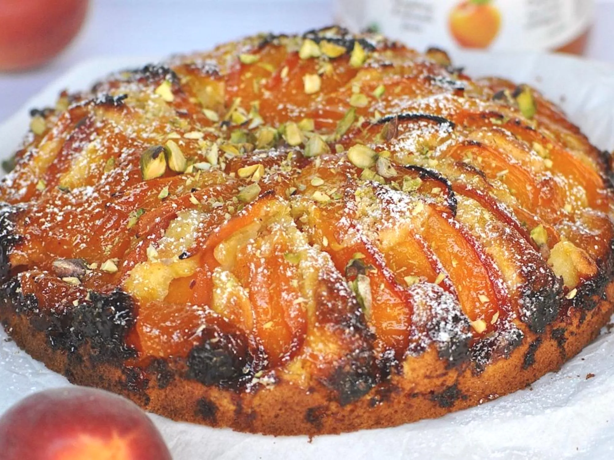 Abrikozentaart met pistachenoten
