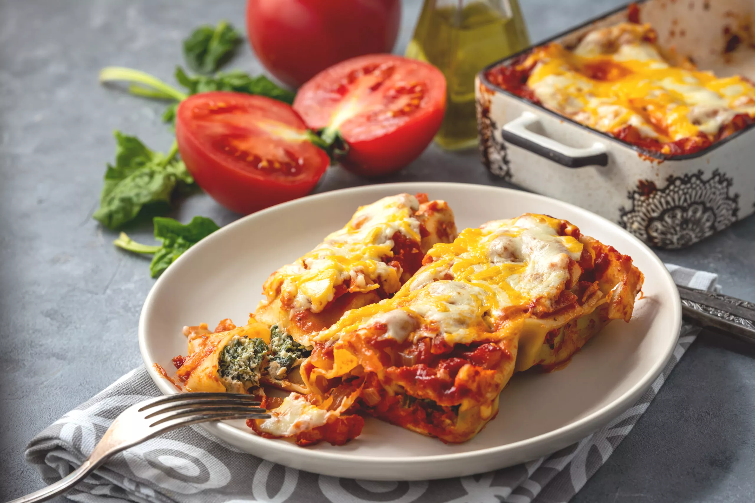 Cannelloni met spinazie en ricotta
