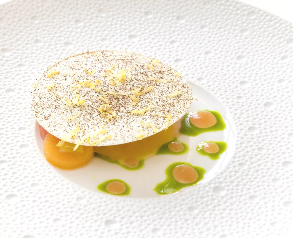 Cavaillon en watermeloen met witte chocolade
