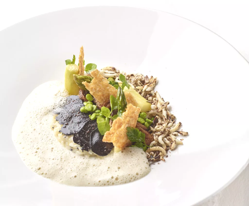 Risotto met eekhoorntjesbrood en zwarte truffel