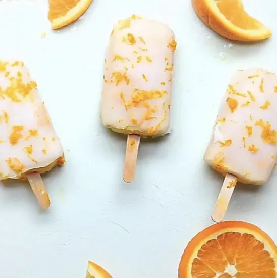 Vegan Orange Creamsicle Pops