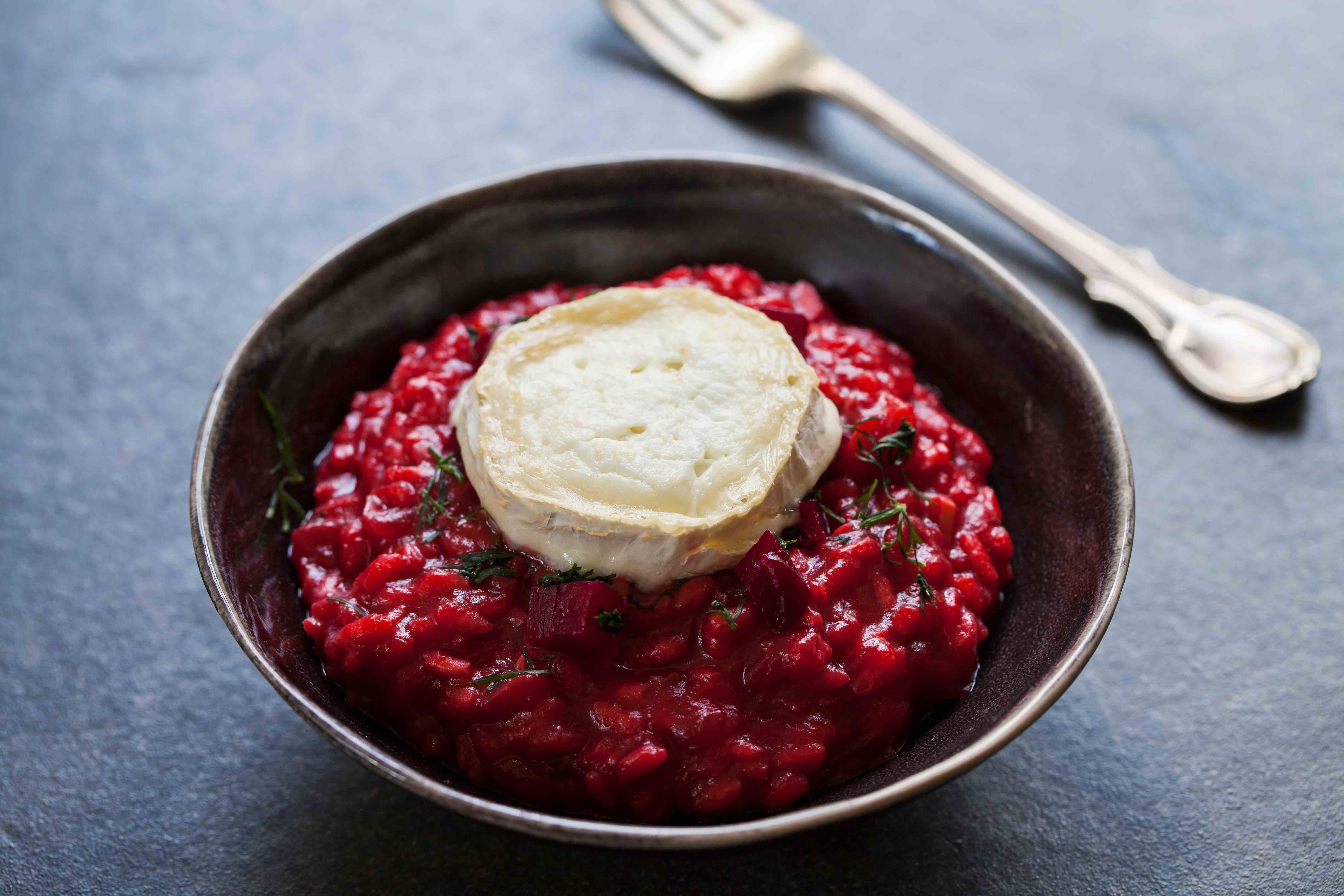 Bietenrisotto met geitenkaas