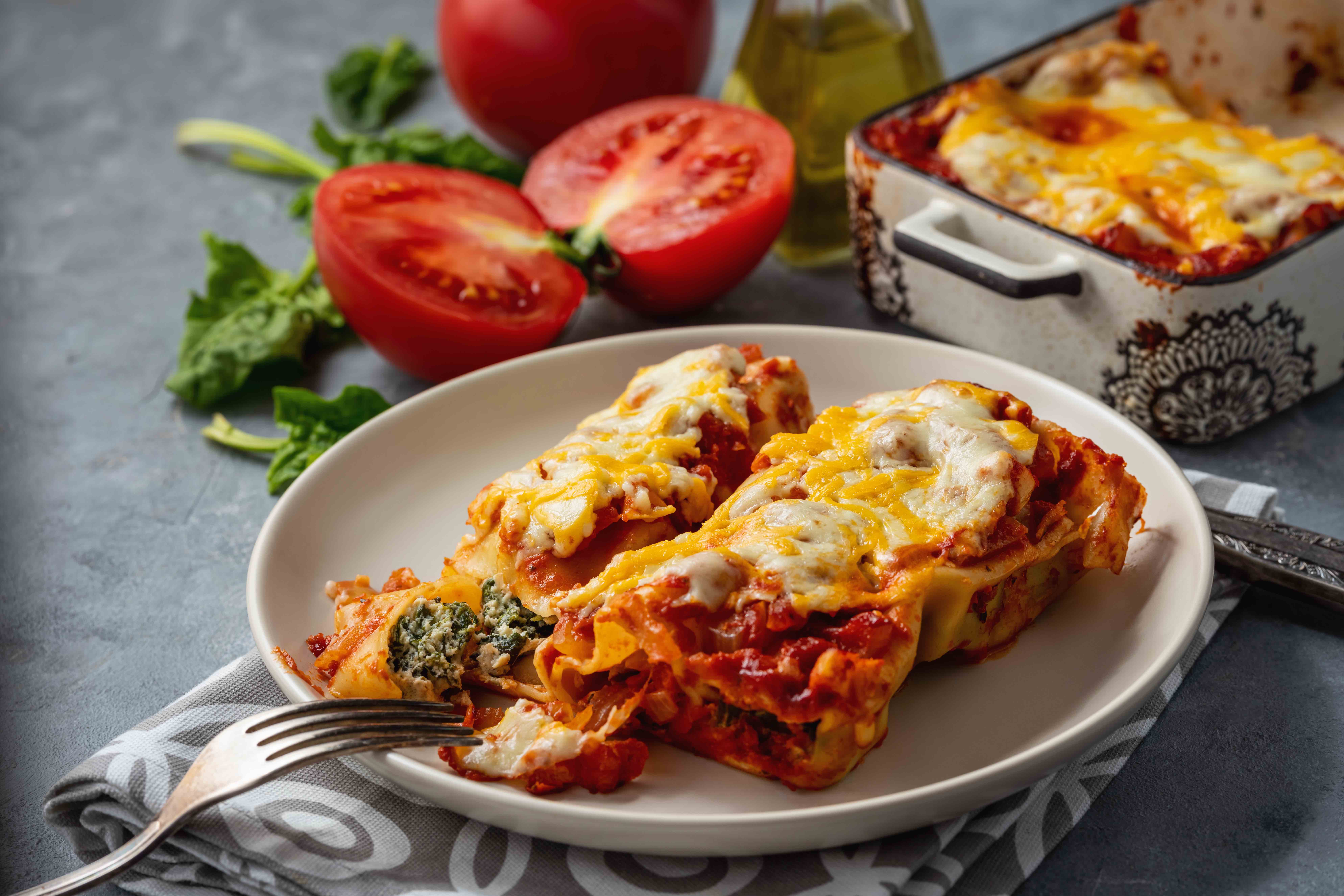 Cannelloni met spinazie en ricotta