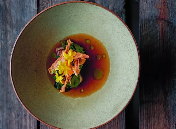 Buikspek met langoustine