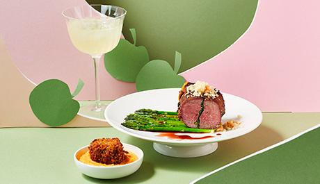 2 x lam met zoete aardappel en groene asperges