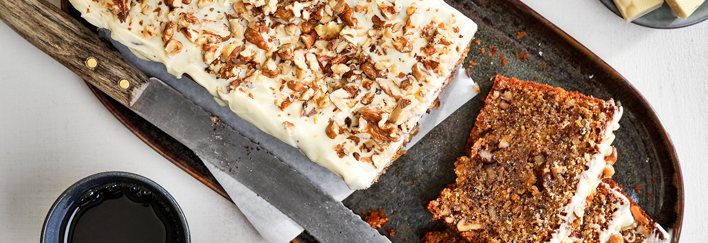Walnotencake met witte chocolade