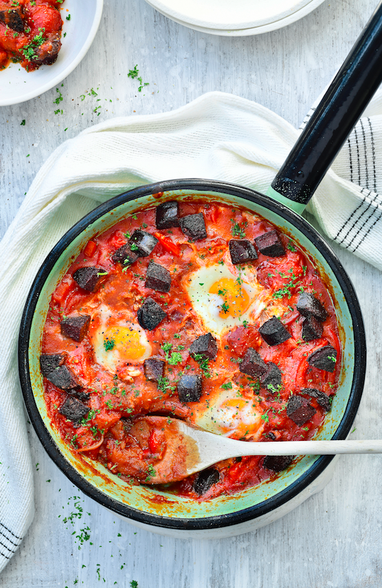 Shakshuka met bloedworst