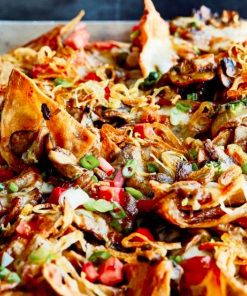 Nacho's met champignons en krokante sjalot