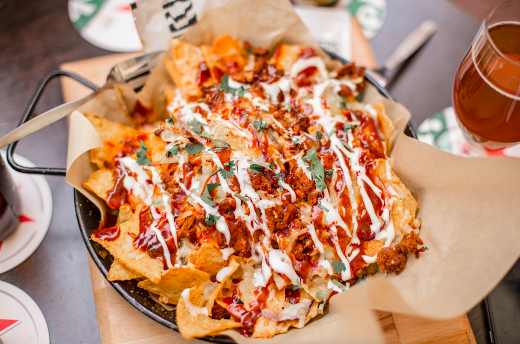 Loaded barbecue chicken nacho's