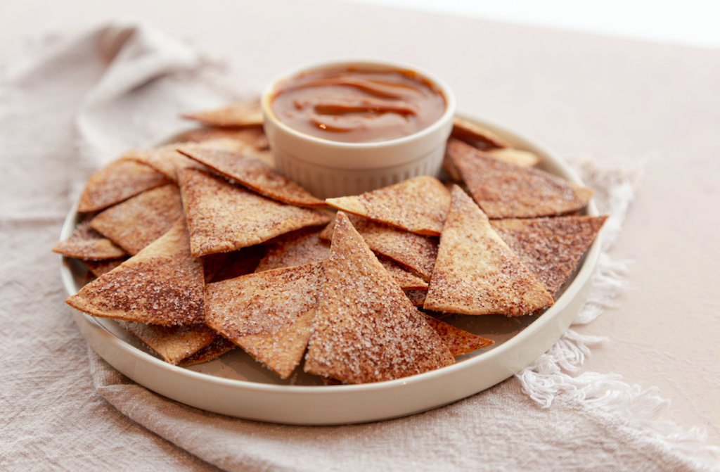 Cinnamon nacho's met gezouten karamel dip