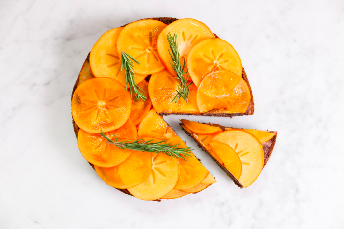 Upside down kaki-cake